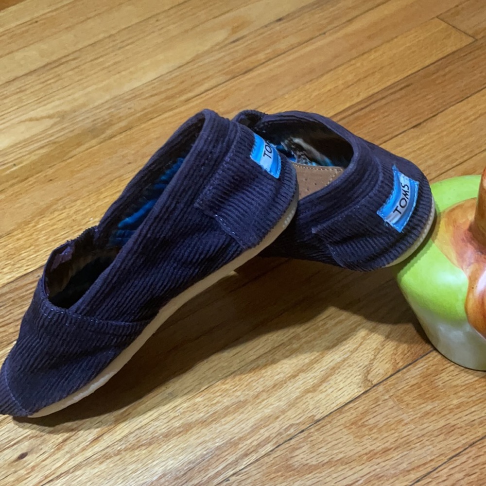 TOMS Navy Blue Corduroy Slip On Flats